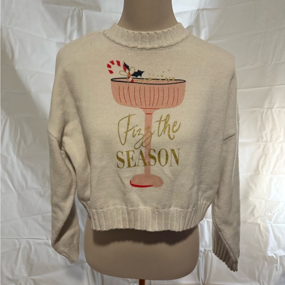 Moon & Madison Festive Cream Sweater with Holiday Design - Picture 1 of 7